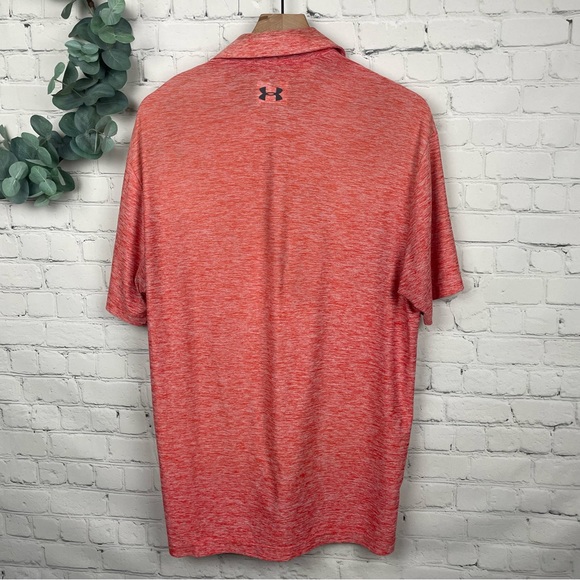 UNDER ARMOUR Loose Heat Gear Orange Men's Polo Shirt size medium - Picture 2 of 6
